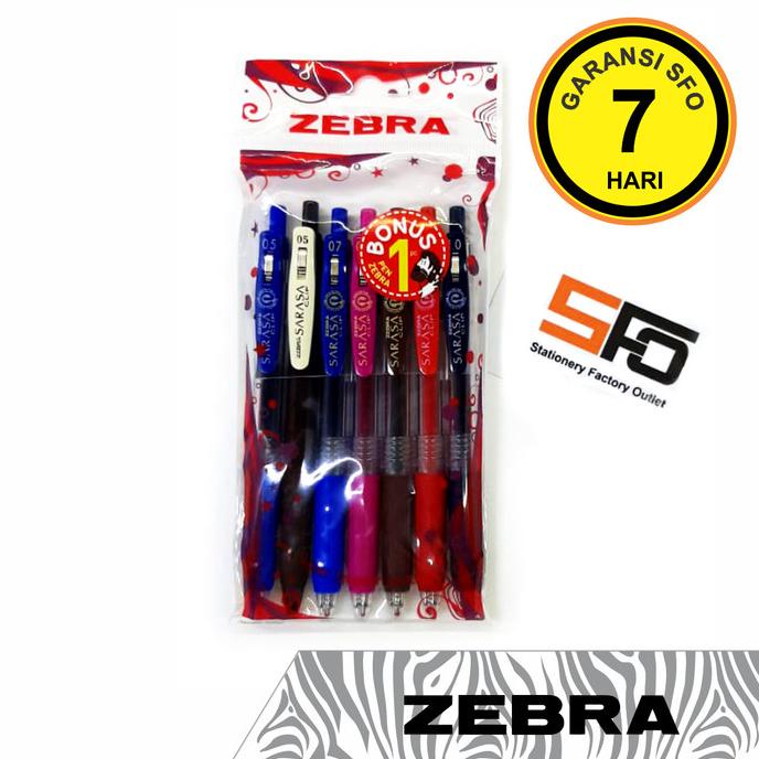 

,,,,,,,] Pen Gel Zebra Sarasa Clip Set isi 6