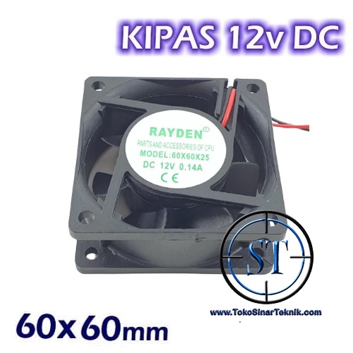 Fan Dc 6cmx6cm Kipas Blower Angin Hitam Pendingin UKuran 6cm x 6cm Kotak Hitam DC 12v Bahan Plastik Tebal Kokoh