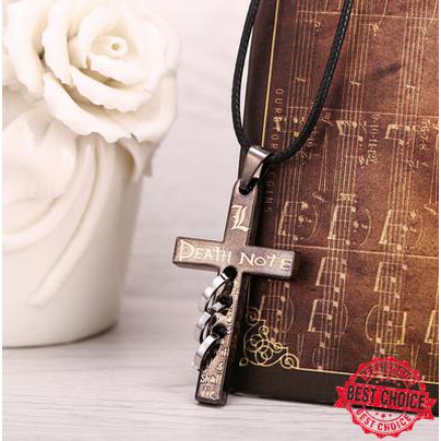 Promo Kalung anime death note cross 3 ring stainless Murmer