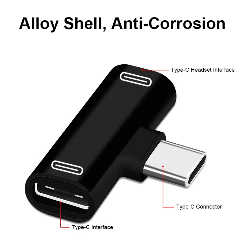 Double Type-C Adapter /2-in-1 Dual Type-c Audio Headset Converter/Headphone Audio Charging Adapter For Huawei Mate/ Double Type-c Port Transfer Adapter