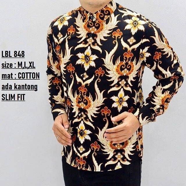 LBL 848 HEM KEMEJA BATIK PRIA SLIM FIT PRIA LUIGI BATANI