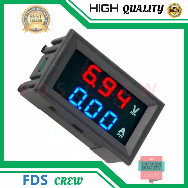 VoltMeter Digital Mini DC 0-100V 10A Ampere Volt Meter Tampilan Ganda Ammeter