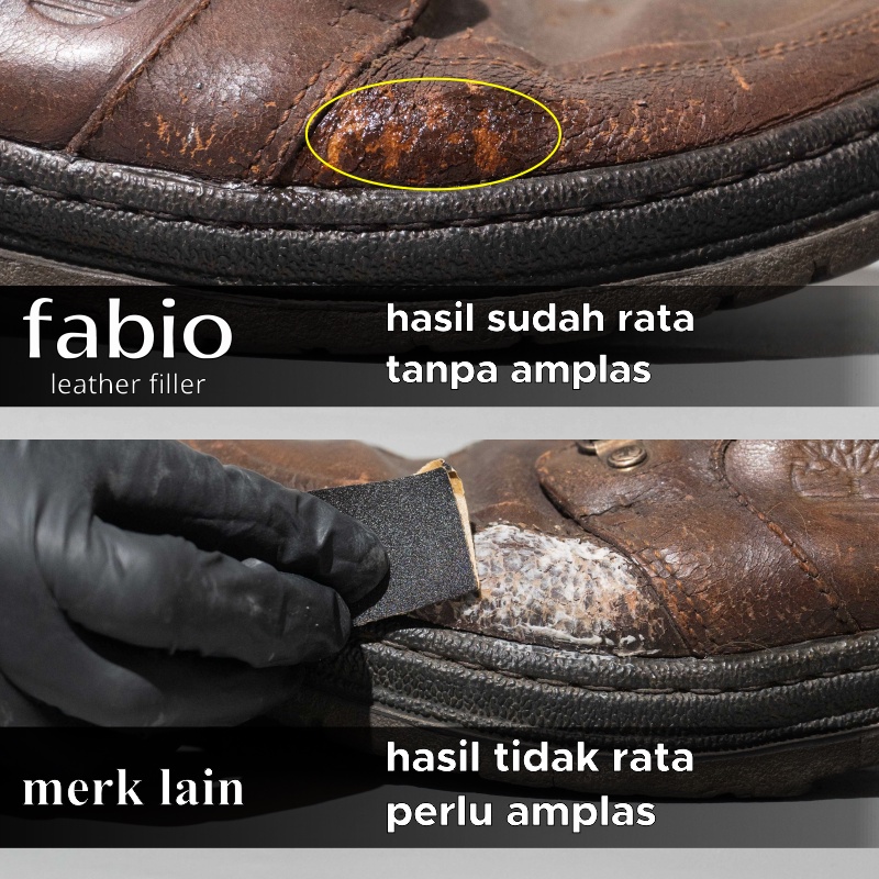 Fabio - Dempul Kulit Leather Filler ke kulit sepatu tas sofa jok mobil