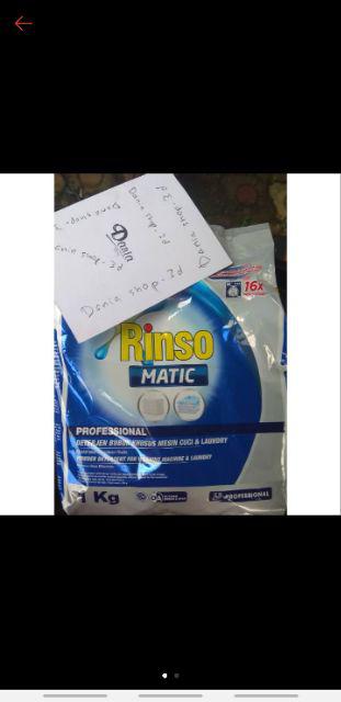 Rinso Matic Professional 1kg - Detergen Bubuk Khusus Mesin Cuci Dan Laundry Bukaan Depan Dan Atas