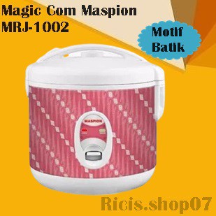 New Arrival Rice Cooker / Magic Com Maspion MRJ-1002 / MRJ 1002 Batik Merah 1 Liter