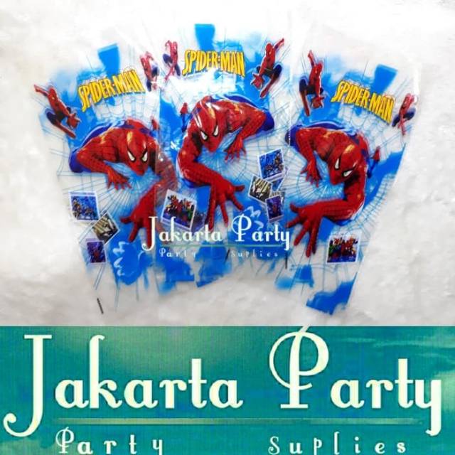 Plastik Snack Spiderman / Plastik Ultah / Plastik Souvenir / Plastik Bingkisan