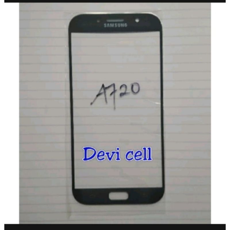 KACA LAYAR DEPAN LCD SAMSUNG GALAXY A7 2017 A720 A720F KACA TOUCHSCREN GORILLA GLASS ORIGINAL HITAM'