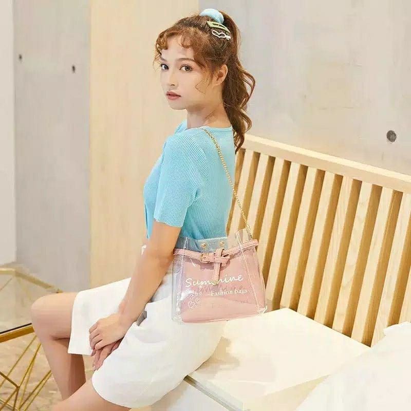 Medan Termurah KD002 Tas wanita transparant Tas cantik sunshine/Tas import