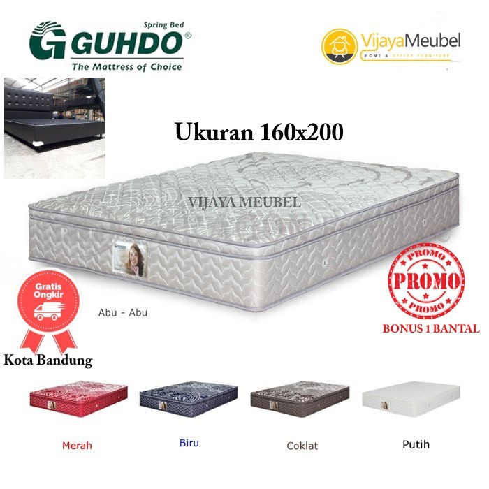 Kasur / Springbed Guhdo Standar Plustop ukuran 160x200 Fullset