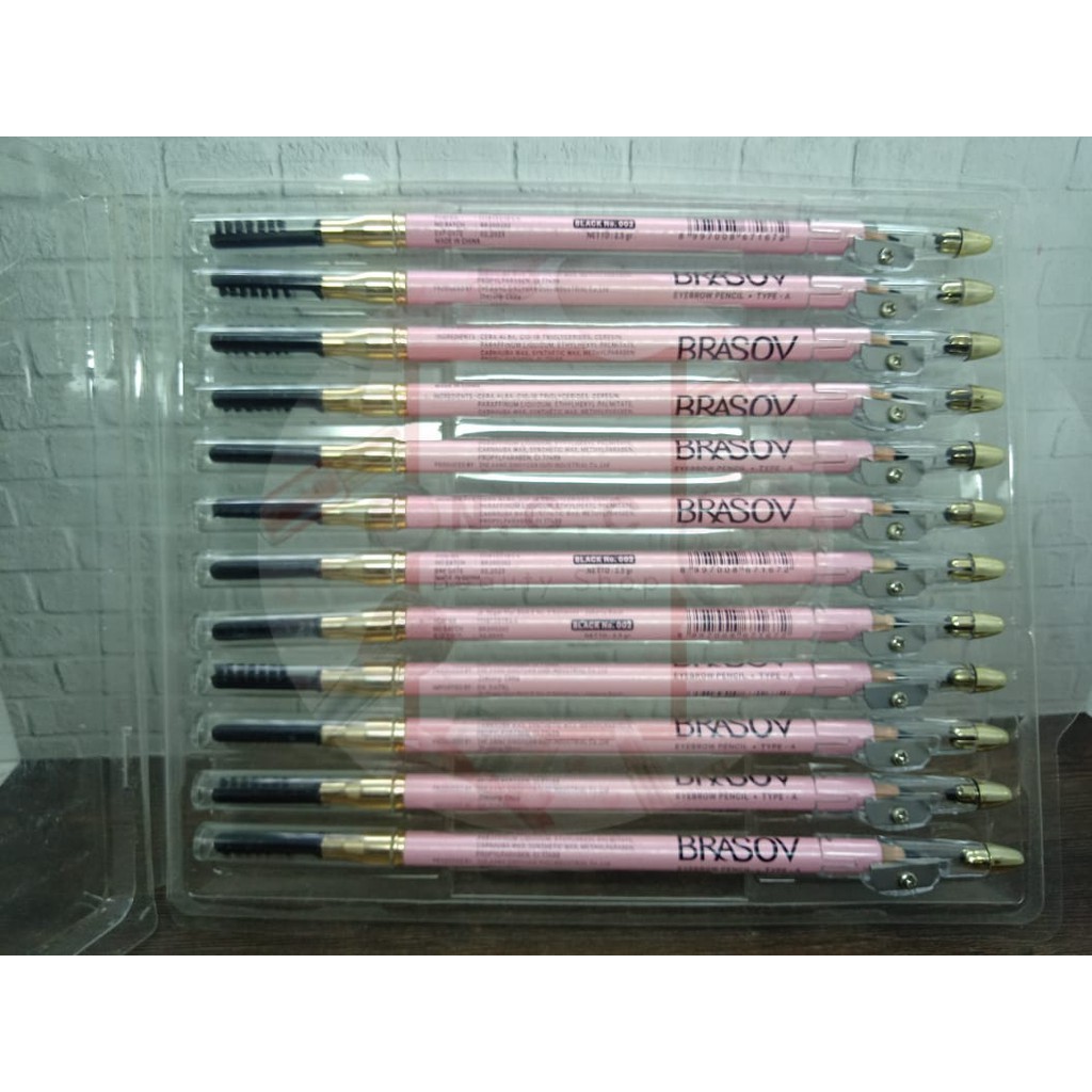 * NCC * Brasov Pensil Alis 2 in 1 Eyebrow dan Eyeliner 3 in 1 Plus Serutan