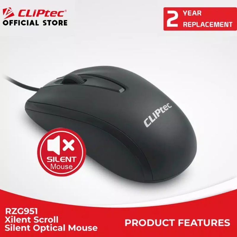 Mouse CLiPtec RZS951 - Xilent Scroll USB Optical Mouse 1200dpi
