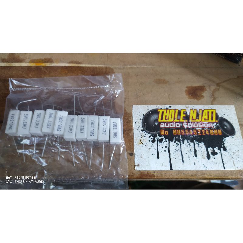 Resistor kapur 0.33 5w kualitas bagus