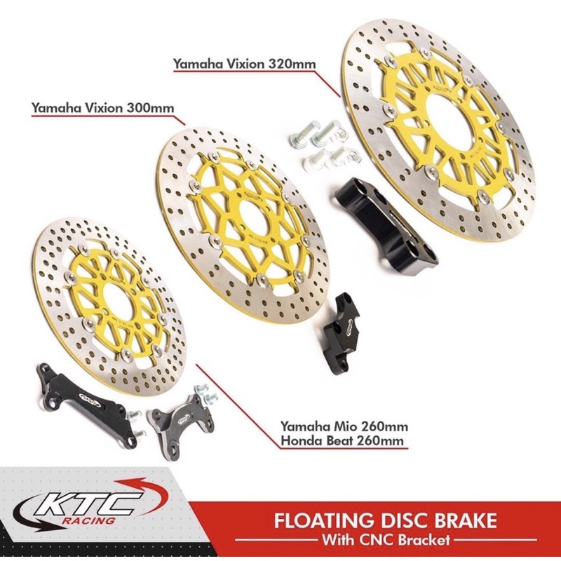 Piringan Cakram Disc KTC Racing Besi Floting Stenless Disc Brake Besar Mio Beat Jupiter Z MX Vixion Tiger Old Ninja 250 Carburetor FOURSIX_46