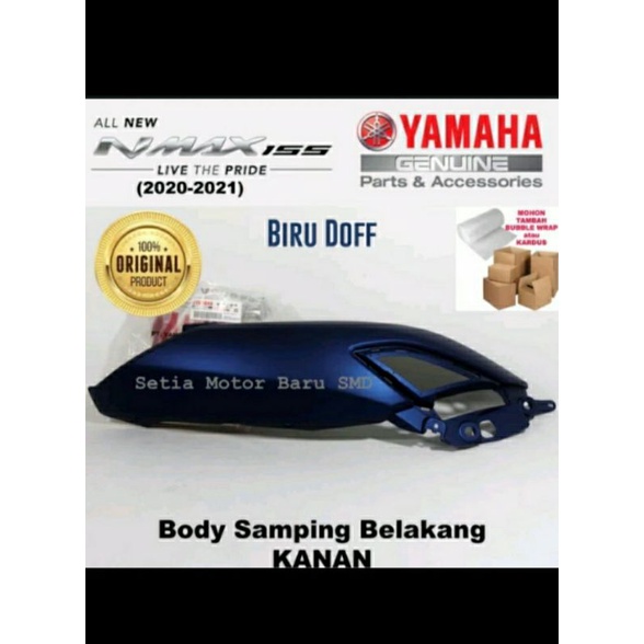 Cover body belakang samping nmax new kanan biru dof ori ygp