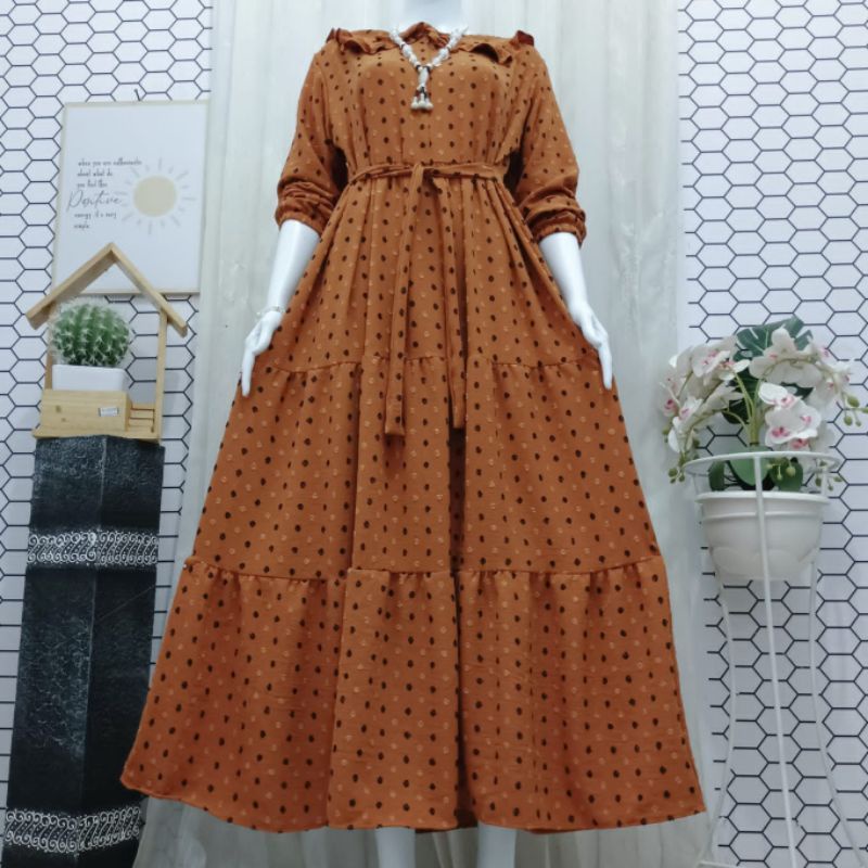 DRESS CRINGKLE URAGIRI TIMBUL/GAMIS CRINGKLE URAGIRI TERBARU