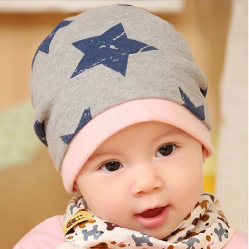 Topi Bayi Anak Laki IMPORT Usia 1 2 3 Tahun - Kupluk Bayi Bintang Elastis dan Nyaman - Kupluk Import