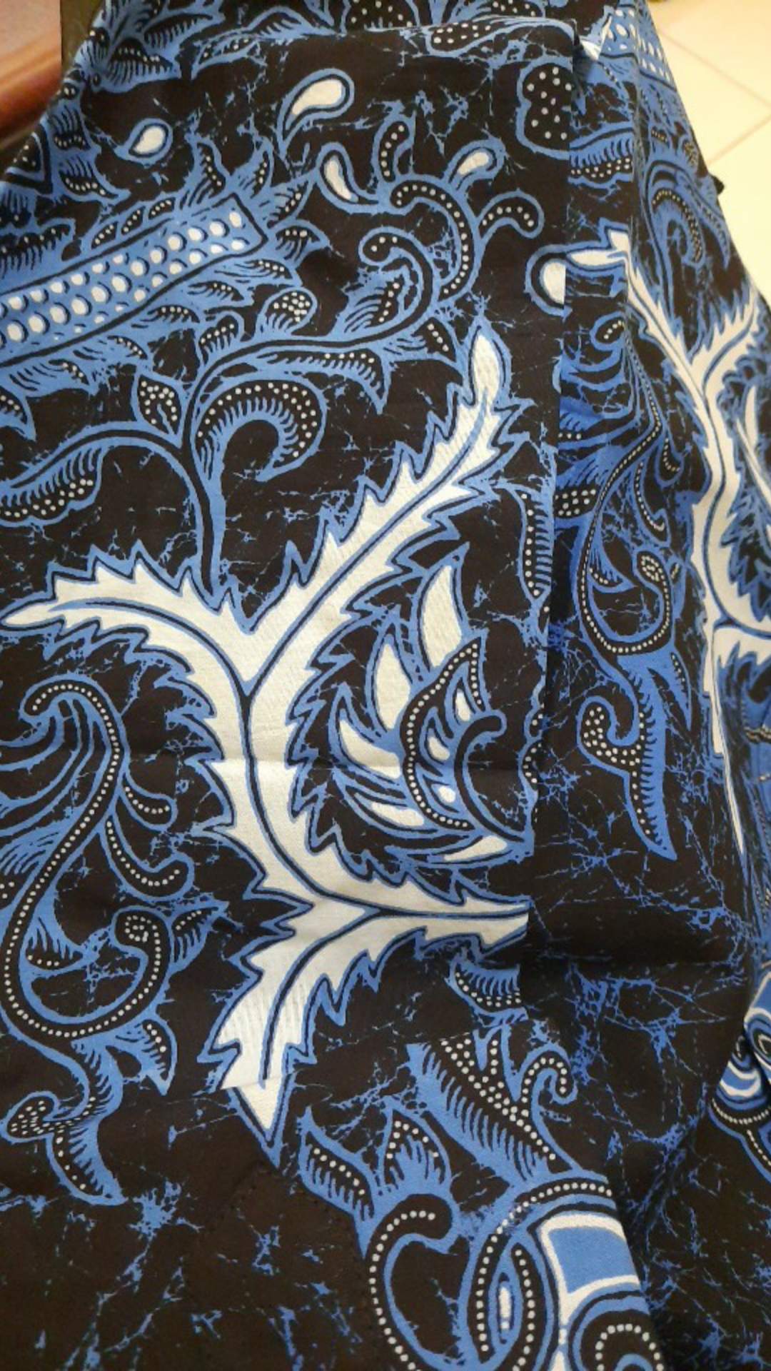 Ajibhanu Biru Kemeja Batik Pria Full Furing Bahan Katun Primisima