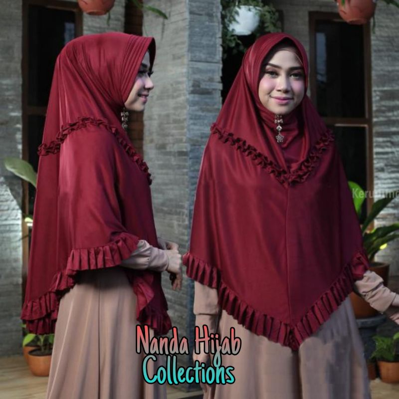 Hijab Instan Jersey / Hijab Bunga / Syar'i pet / bergo topi / Hijab Motif