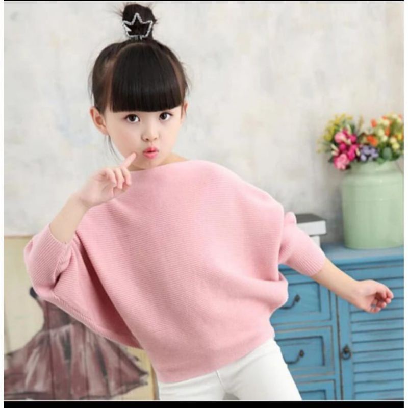 LASPERAL BLOUS BATWING RAJUT ANAK PEREMPUAN ATASAN ANAK PEREMPUAN BAJU RAJUT ANAK PEREMPUAN