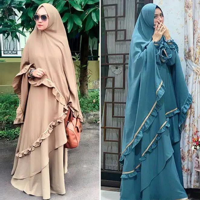 PROMO Gamis Model Baru Dilan Syar'i - mocca /Fashion Muslim Wanita