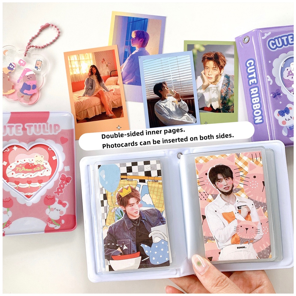 Ins 3inch Album Foto Kue Beruang Photocards Storage Book Koleksi Kartu Lomo