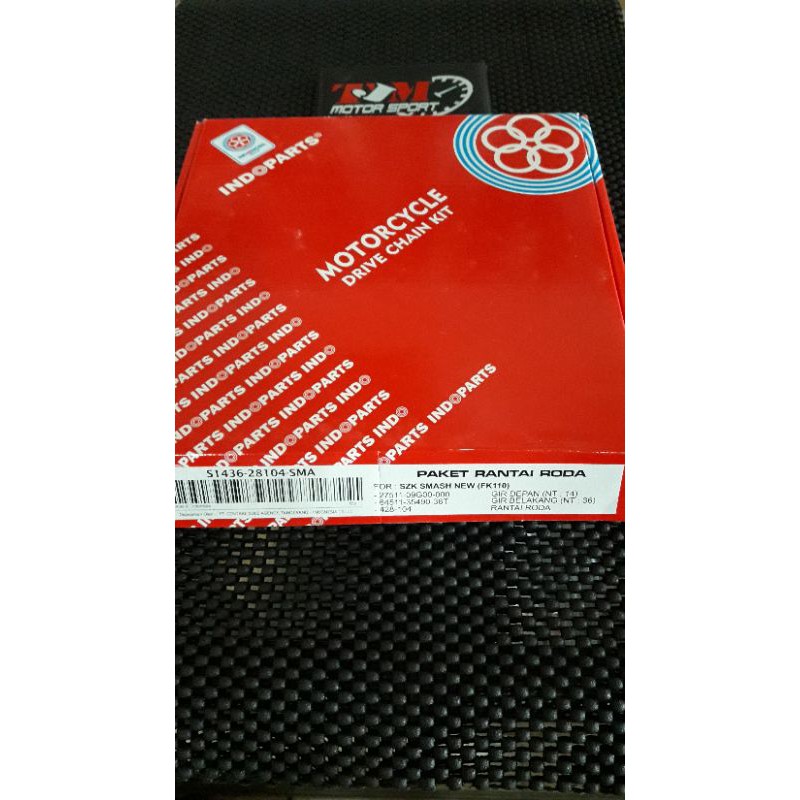 GEAR GIR SET CHAIN KIT SMASH/SHOGUN125/SHO SP/VEGA ZR,JUPITER Z1 INJEKSI INDOPART