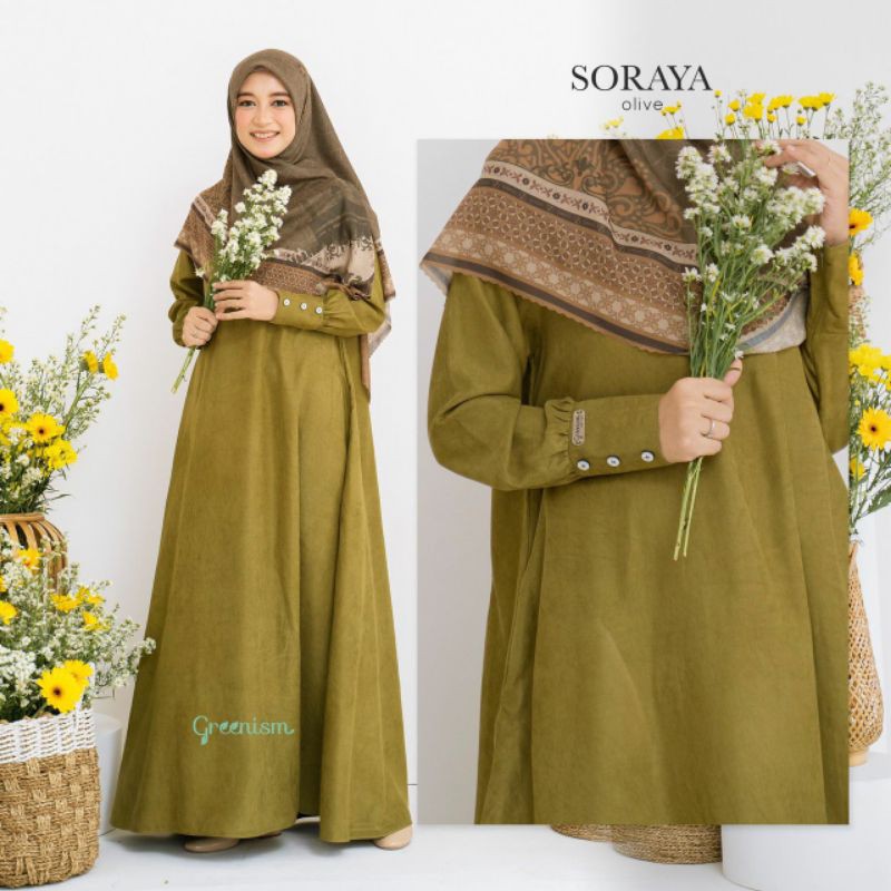 SORAYA DRESS BY GREENISM | Gamis Casual | Busana Muslimah | OOTD Hijab