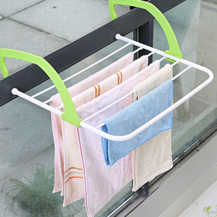 UNIGOOD - Jemuran Handuk Portable Gantungan Kait Hanger Teras Balkon Adjustable