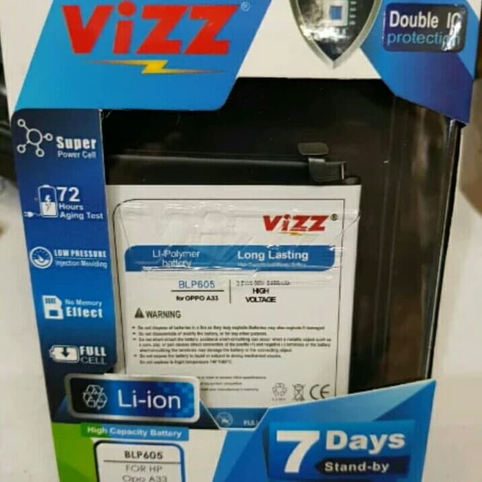 Vizz Double Power Battery Batre Baterai Vizz Oppo Neo 7 F1 A33 BLP605 BLP-605 BLP 605 Neo7