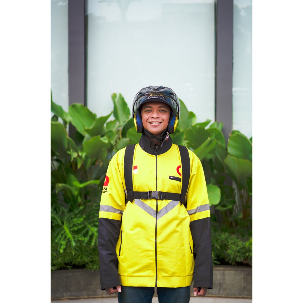 MAXIM - Paket Atribut Lengkap (1 Helm, 1 Jaket &amp; 1 Tas) (Maxim - Transportasi Online)