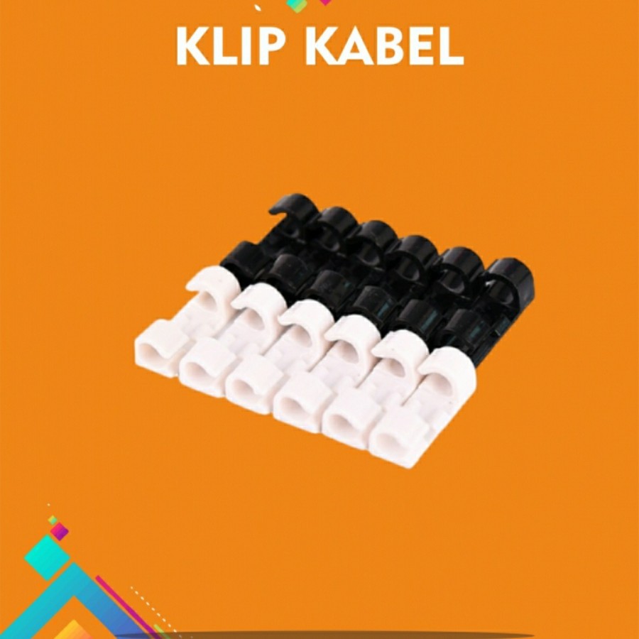 20 pcs Klip Kabel Cable Clip Organizer Penyusun kabel serbaguna