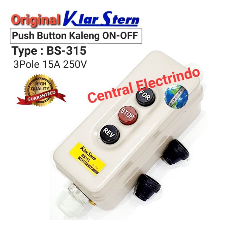 Push Button Forward-Stop-Review BS-315 3P/15A/250V KlarStern.