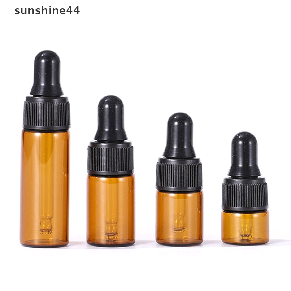 Sunshine 10pcs Botol Kaca Amber Kosong 1 / 2 / 3 / 5ml Untuk Travel