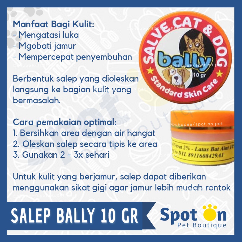 Salep Bally Obat Jamur dan Luka Hewan | Salep Jamur Kucing &amp; Anjing | Obat Luka Kulit Anjing Kucing