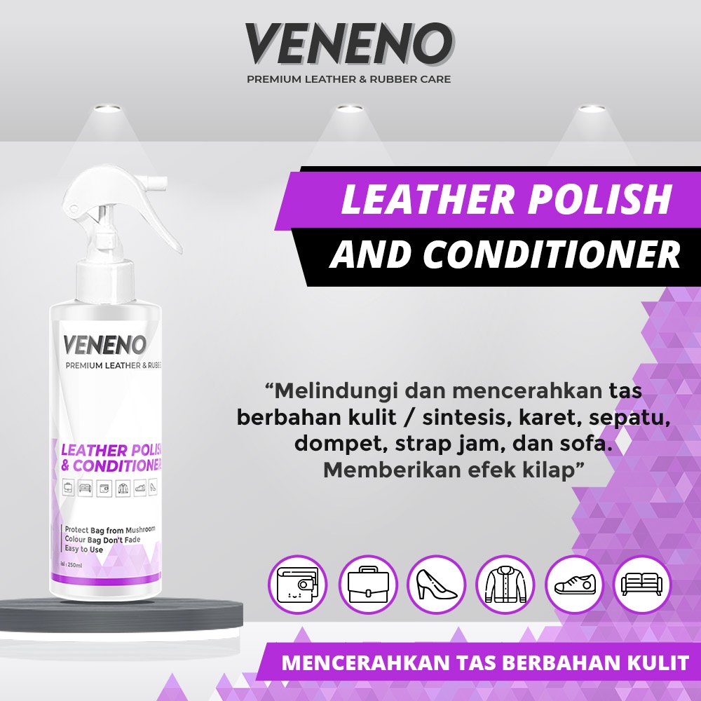 Paket Best Seller Isi 2 - Pembersih dan Pengkilap Tas, Sofa, Sepatu, Dompet &amp; Jaket Kulit by Veneno