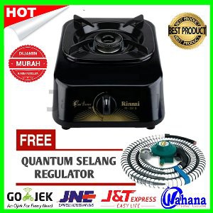 Paket Rinnai RI-301S Kompor Gas 1 Tungku Selang Regulator Quantum