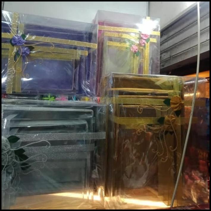 Kotak Hantaran Mika Tinggi Variasi Pita