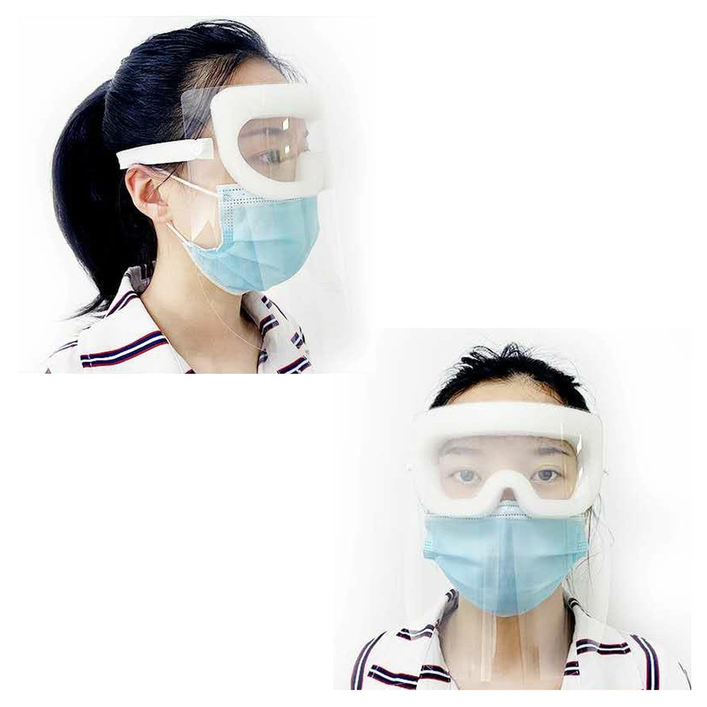 Face Shield Transparant / Pelindung Wajah Medis Kacamata Busa