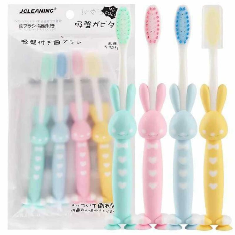 ☛TK☚ R617 Set Sikat Gigi anak Motif Animal Lucu 4pcs MURAH - Set 4pcs Kids Animal Toothbrush Colorfull
