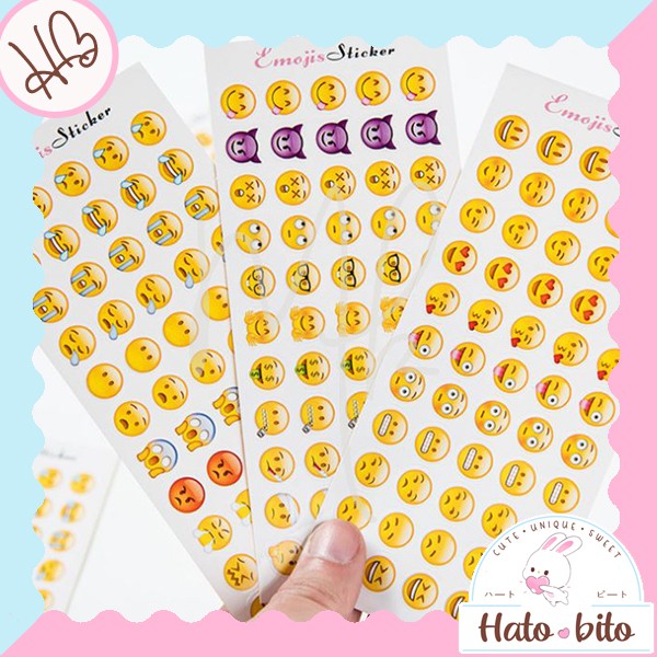

Sticker emoticon emoji (1 PACK ISINYA 3 MOTIF TOTAL 12 LEMBAR) dekorasi planner lucu cute HB220
