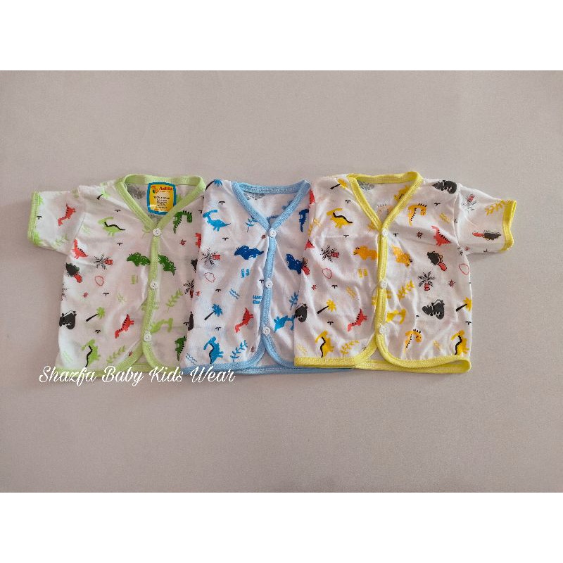 BAJU BAYI LENGAN PENDEK MOTIF DINO | BAJU ATASAN NEWBORN