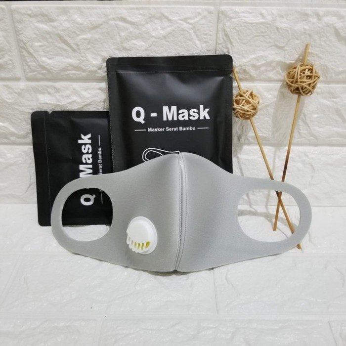 Masker Q Mask filter Katup Qmask terbuat dr serat bambu bahan Premium Tebal