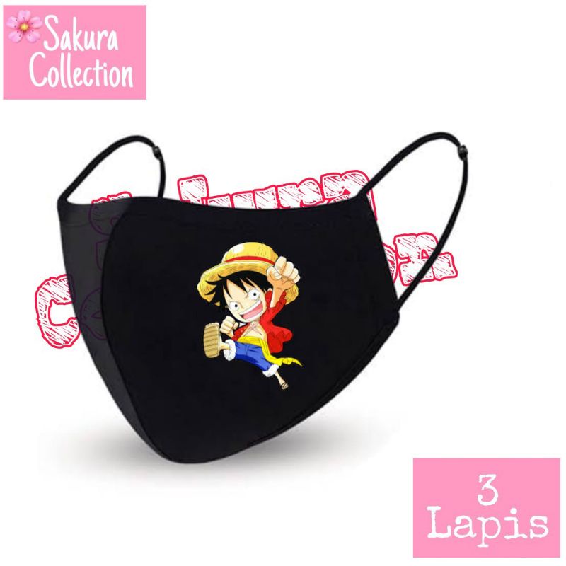 Masker Kain 3 Lapis /Scuba / Earloop - One Piece