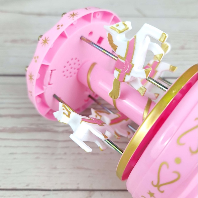 Kotak Musik Music Box Carousel Kado Gift Unik Ulang Tahun Anak - Pink