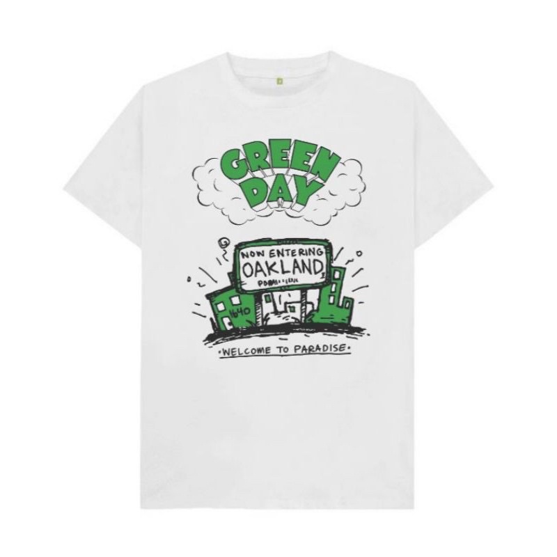 KAOS VINTAGE Green Day WHITE | T-SHIRT Green Day | KAOS Green Day