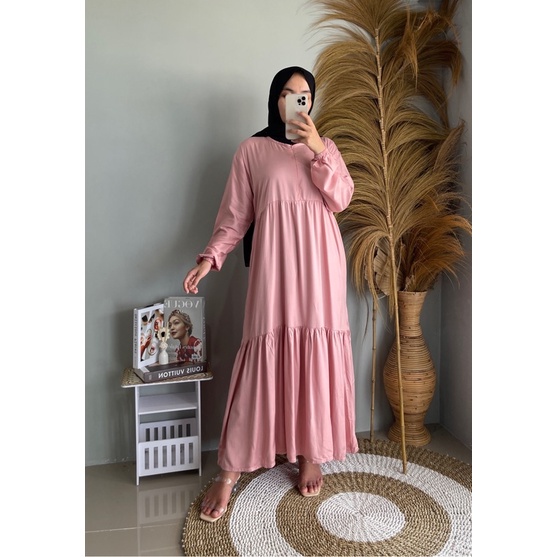 GAMIS RAYON POLOS REMPEL SUSUN