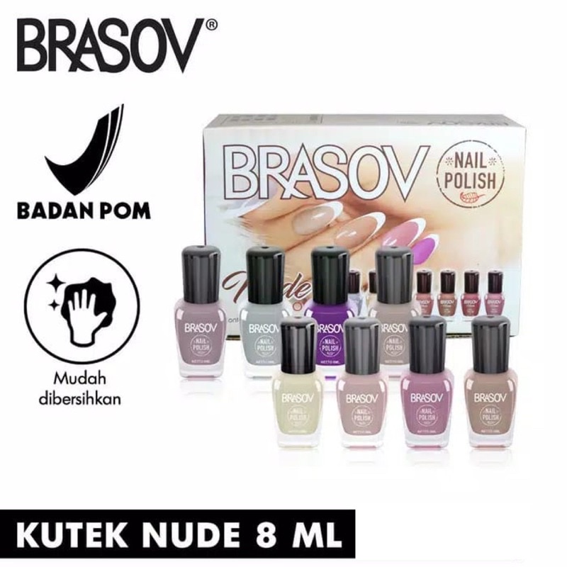 Kutek Brasov Nude Halal Murah 8ml | Cat Kuku Nail Polish 8ml BPOM Masker wajah organik