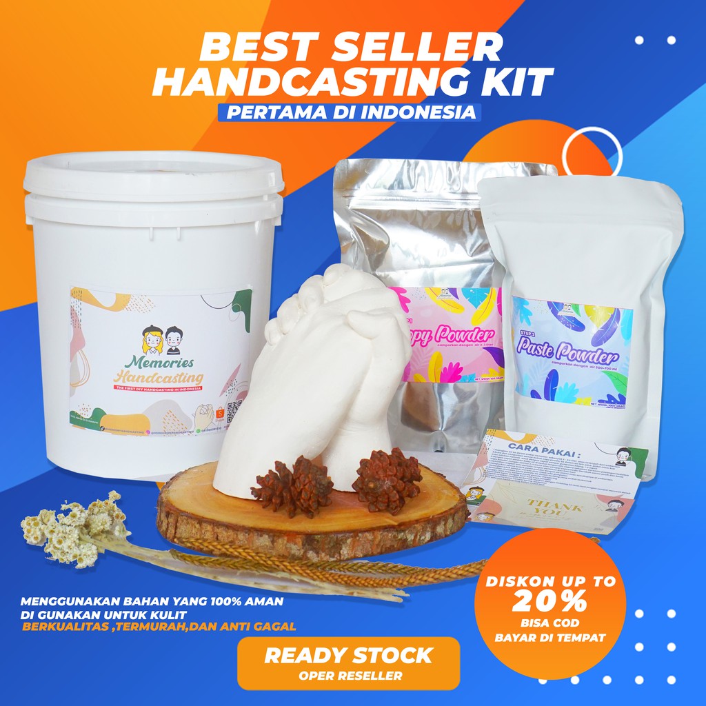 DIY HAND CASTING KIT HANDCASTING KIT (READY STOCK) CETAKAN TANGAN 3D ...