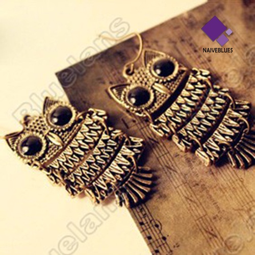 Anting Menjuntai Bentuk Hewan Burung Hantu Gaya Vintage Retro Untuk Wanita