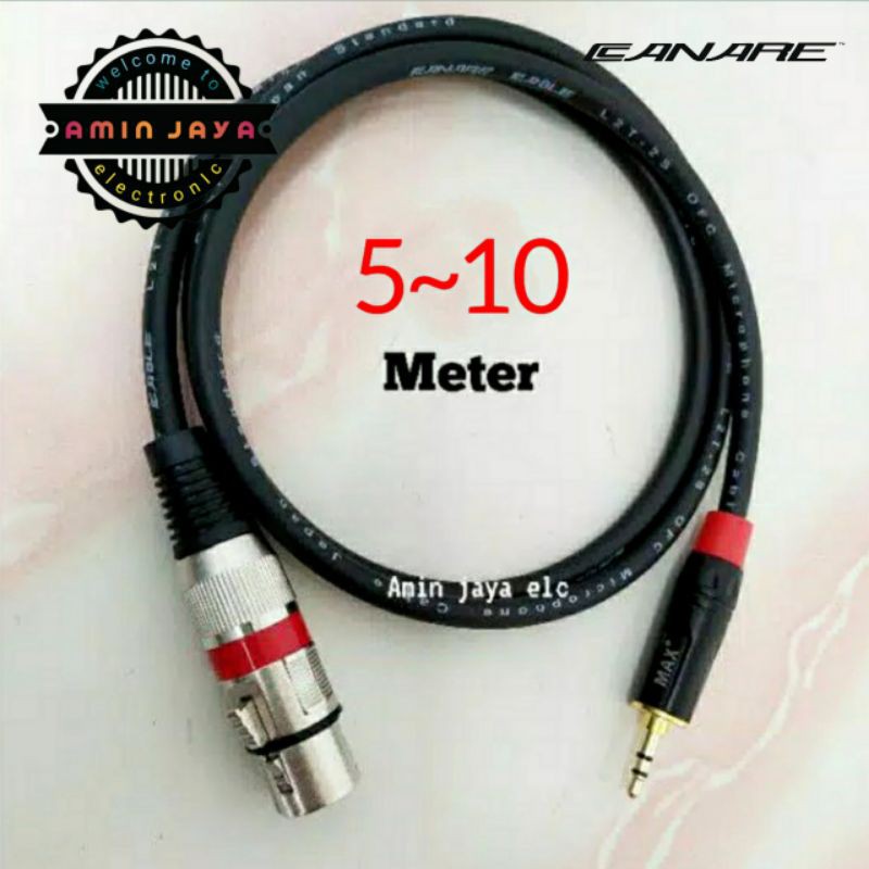 Kabel jack xlr female to jack 3,5 mini stereo kabel canare 5 meter